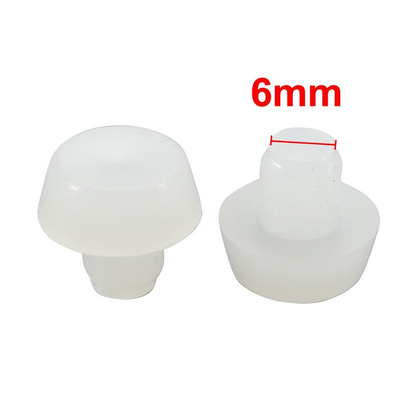 sourcingmap 20pcs 6mm White Rubber Round Plug Chair Table Furniture