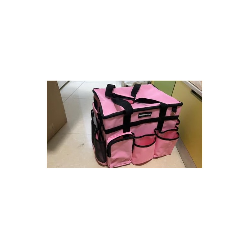Rolling Cleaning Caddy Bag with Detachable Trolley, Cleaning Supplies Organizer