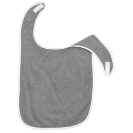 VILLFUL Adjustable Grey Adult Bib for Eating and Feeding Protective Clothing for Elderly and Special Needs Ideal for Mealtime Makeup and Face Washing Disposable Accessory