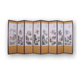 [Dure Crafts] Landscape painting 8-panel folding screen (including folding screen cover), Heart Sutra / [두레공예사] 산수화 8폭 병풍 (병풍커버포함), 반야심경