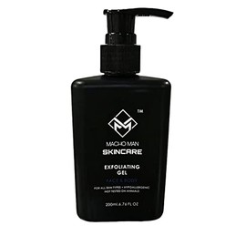 MACHO MAN SKINCARE - EXFOLIATING GEL - UNISEX - ALL NATURAL - FACE/FULL-BODY PEELING GEL - HYPOALLERGENIC