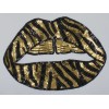 Mhy Line Gold "Zebra" Lips: Sequin Patch