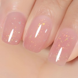 YTD Likomey Esmalte Semipermanente de Uñas en Gel UV LED,15ml Rosa Brocado Translúcido Iridiscente Brillo Gelatina Esmaltes de Gel,diseño de uñas, salón en casa, manicura artística Regalos para San Valentín