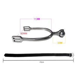 MORECP Horse Spur Western Stainless Steel Spurs, Paired with PP Woven Tape Belt, Suitable for Western Cowboy and equestrians-MP1229-04