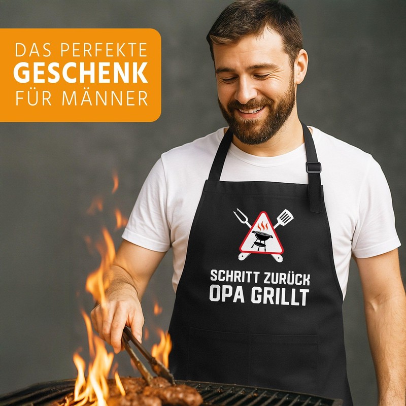MoonWorks BBQ Apron for Men with Saying Fleisch ist mein
