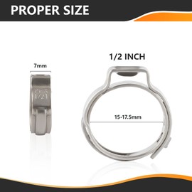 500-PCs HeSun 1/2 Inch PEX Crimp Ring, Premium 304 Stainless Steel Pex Cinch Clamp Ring, CLAMP016-500