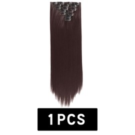 Hair Extension Clips Red - Burgundy Hair Accessories Clips in Hairpieces 7 Pieces Synthetic Long Straight 3121