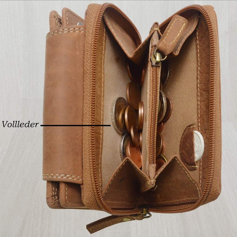 flevado Croco Design Wild Full Leather Buffalo Women's Purse Double