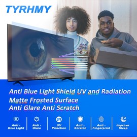 TYRHMY Anti Glare Film for TV 55 inch, Anti Blue Light Screen Frosted Film, New Upgrade Frosted Surface Anti Scratch,55 inch Anti Glare TV Screen Protector