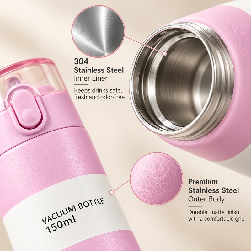 Mini Stainless Steel Thermos Cup 150ml 250ml Leak-Proof