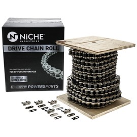NICHE 428 Standard Motorcycle Drive Chain Bulk Reel with 5 Connecting Master Link (25 Feet)