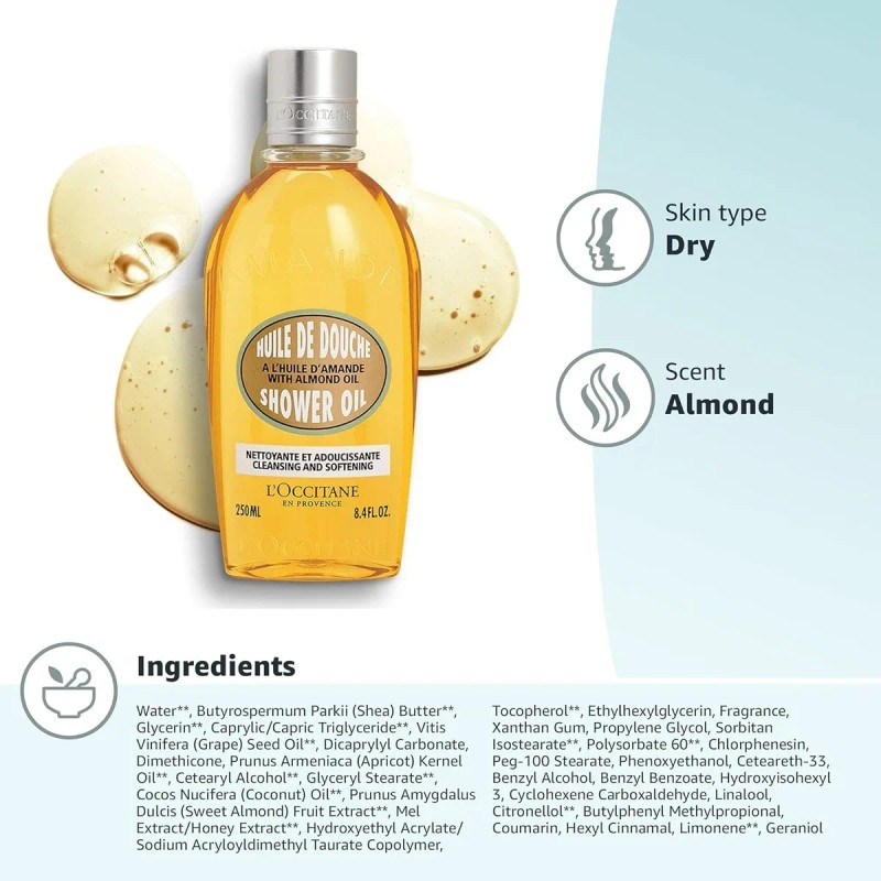 L'occitane Aceite De Ducha Almendras Limpiador Y Suavizante Almendras