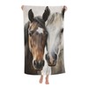 VANZEV Horse Lovers Beach Towel 31inx51in, Brown and White Horse