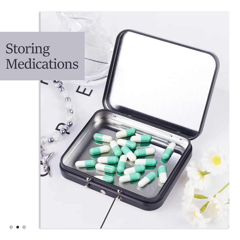 ThreeLeaves Tin Box Lockable for Medication.Mini Security Storage Tin Box