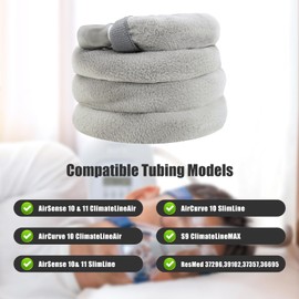 Qozary CPAP Hose Cover - 6.3ft Cpap Tube Cover Compatible with Resmed Climatelineair Airsense 10&11 Tubing， CPAP Tubing Cover with Full Length Zipper, CPAP Supplies Keeps Cats from Chewing On Hose