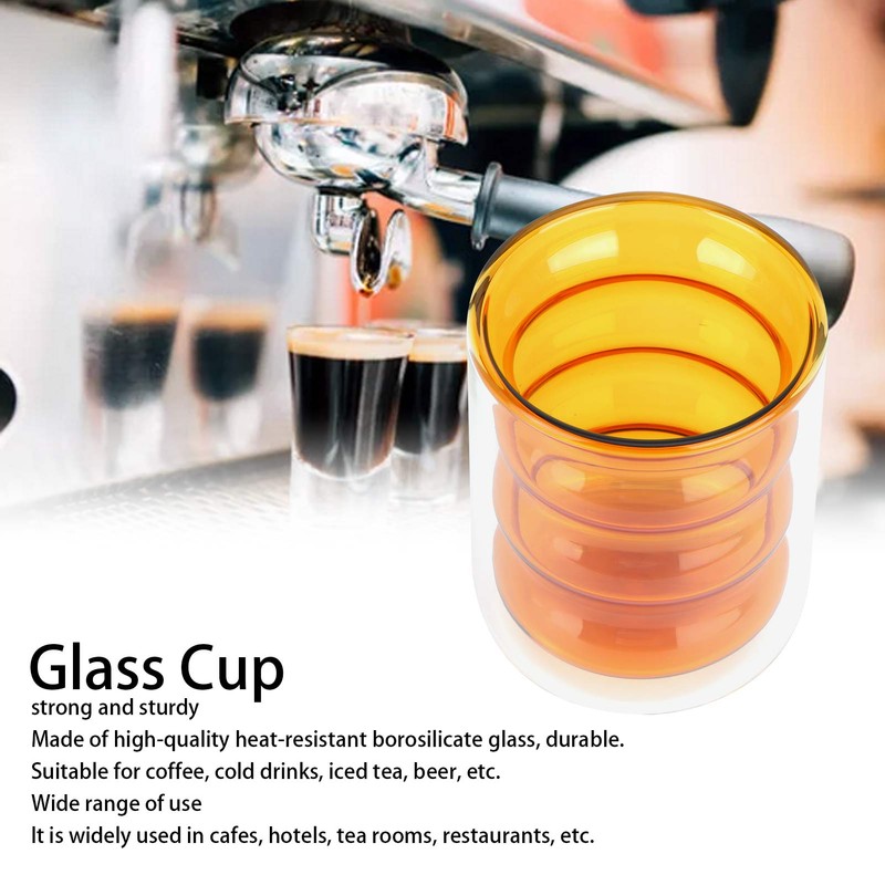 200ml DoubleLayer Glass Mug HeatResistant 3 Dimensional Spiral Cup for