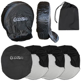 WELL ORIGIN: Tire Cover, Car Wash, Waterproof, Pack of 4, Anti-Aging, Dirt, Outdoor (Large)