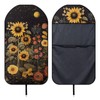 Kingpoetry Black Sunflower Print Universal Car Seat Cover Front Seat