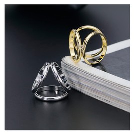 2PCS(Silver+Gold)Women Girls Elegant Round Modern Simple Triple Scarf Clips Fashionable Metallic Scarves Buckle Slide Jewelry Silk Scarf Clasp Rings Clothing Wrap Holder for Clothing Neckerchief Shawl