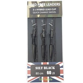 TJR Tackle Hybrid Lead Free Leaders Quick Change Swivels 60lb Test Carp Fishing Tackle (Silt Black)