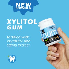 DC24 DAILY CARE Xylitol Chewing Gum with Erythritol, Aspartame Free & Sugar Free Gum for Dry Mouth, Low-Calorie, Sugarless, Assorted Flavors Variety Bulk Pack 60-Piece Pack, 4 Packs