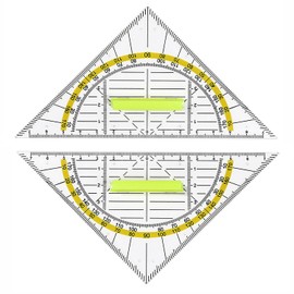 YPYMOD YPYMOD 2 Stück Geodreieck mit Griff 16 cm, Flexibel Geo Kreisschablone, Geeignet für Den Einsatz im Schulbüro
