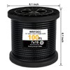 WRFDEC 100Ft 1/4" Black Vinyl Coated Wire Rope,7x19 Strand Aircraft