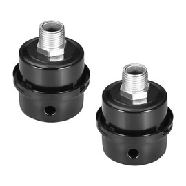 Sourcingmap 2pcs Metal Air Compressor Filter Muffler, 3/8 G Thread, 2.83" Height, 2.44" Diameter