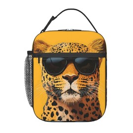 Leopard Lunch Box for Women Kids Girls Men Insulated Lunch Bag Lunchbox Adults Lunch Tote Bags Reusable Cooler for Work Office School Picnic Travel