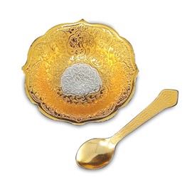 NOBILITY Bowl Spoon Set Silver Plated Light Weight with Red Box Diwali Eid Christmas Wedding Return Home Decoration Friends Family Corporate Gift Items Dessert Dry Fruits Serving Gifts