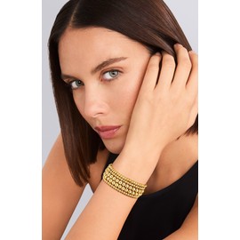 CHESKY Gold Bracelets for Women Trendy, Gold Beaded Bracelets for Women 14K Gold Plated Dainty Stretch Bracelets Stack Adjustable Enewton Bracelets for Women Non Tarnish Gold Jewelry for Women Gifts,