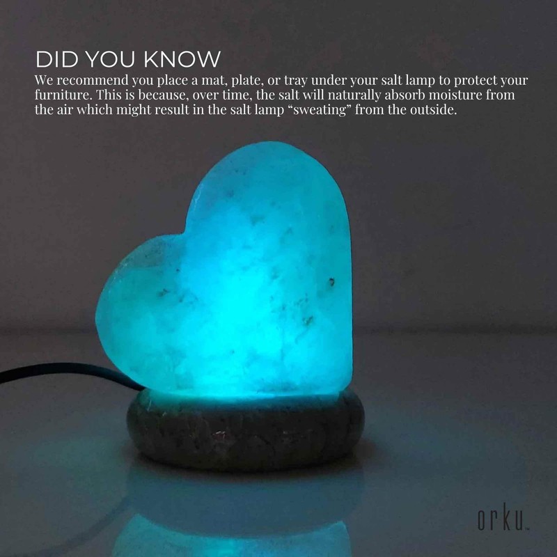 USB Colour Changing Salt Himalayan Lamp - Heart Love Shape
