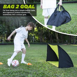 Soccer Goal Net, Deformable & Pop Up Design Handbag Transforms into a Soccer Goal Portable Practice Soccer Training Nets for Backyard Park Outdoor