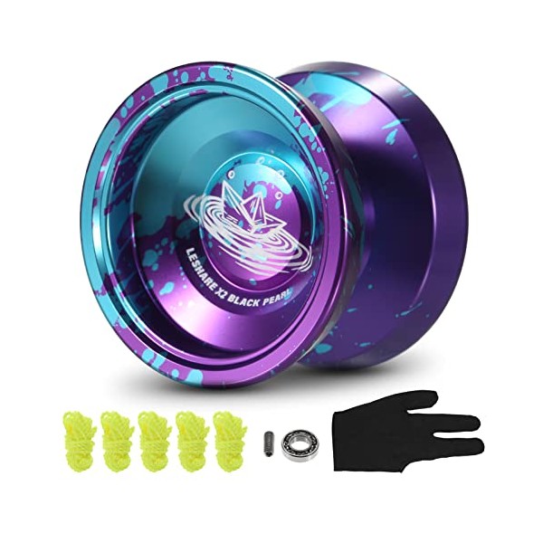 Lixada Yoyo Competitive Aluminum Yoyo Ball with Bearing Strings and Glove for Kids and Advanced
