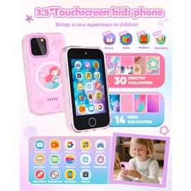 Dylanto Kids Phone,3.5'' Touchscreen Phone for Kids Learning Play Toys for 3-9 Years Old Girls with Dual Camera,Video Players,Game,Christmas Birthday Gifts for Girl Age 3 4 5 6 7 8 9 (Pink)