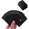 LUYING Playing Cards, 54 Pieces, Black Gold, Plastic Magic Playing