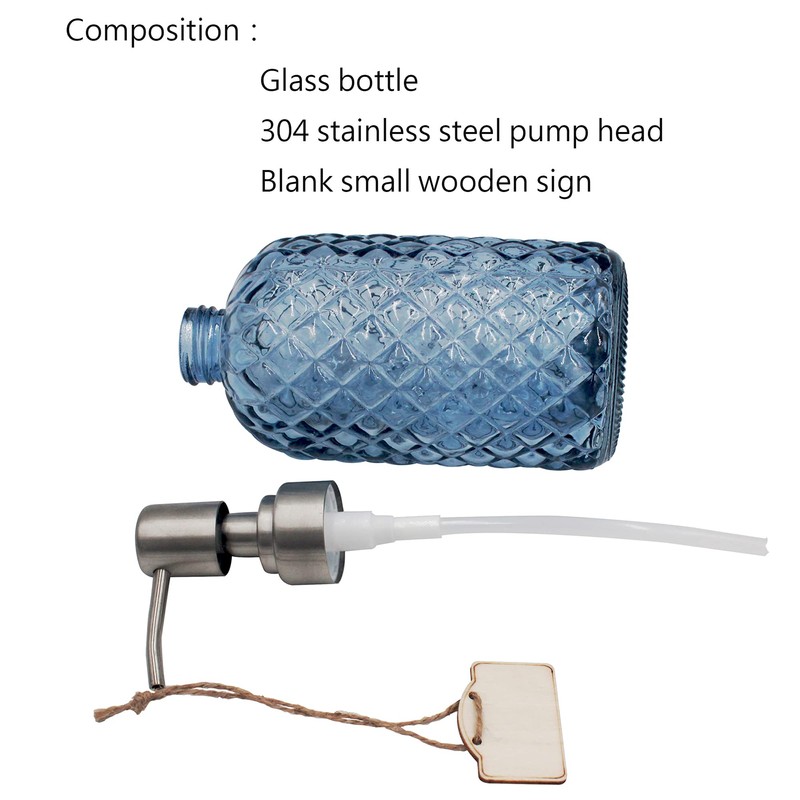 16 Oz Soap Dispenser with 304 Rustproof Stainless Steel Pump,
