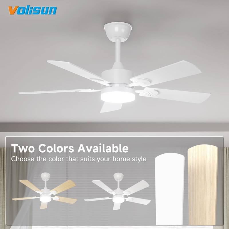 VOLISUN Ceiling Fan with Light, 42 inch Ceiling Fan with