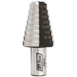 IVY Classic 09020 8-Hole Enlarging Step Drill Bit, 9/16" - 1", 1/16" Increments, 1/Card