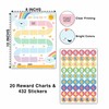 20 Rainbow Reward Chart with 432 Round Stickers, Incentive Behavior