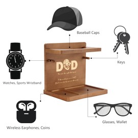 Sovyime Best Dad Gifts for from Daughter Son, Wooden Hat Stand Presents Dad, Daddy Racks Baseball Caps,Hat Storage Home Office Desk Organiser,Dad Birthday Fathers Day Christmas