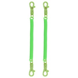 PATIKIL Retractable Coil Springs Keychain, 2 Pack Anti-lost Key Chain Holder Lanyard Cord with Metal Lobster Clasp Keyring 20cm for Keys Wallet, Bright Green