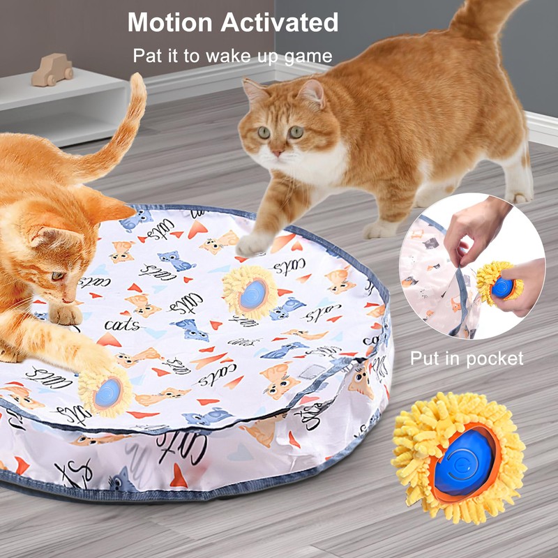 Aero Zen Interactive Cat Toys for Indoor Cats,Self Rolling Cat