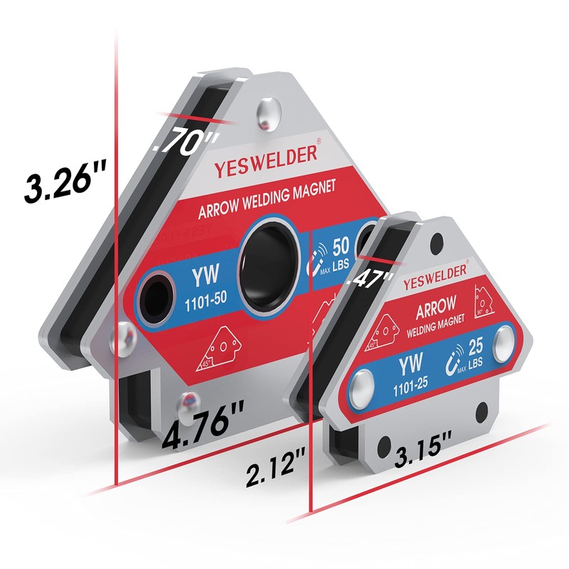 YESWELDER 25 LB & 50LB Welding Magnet-4 Pieces of Magnetic