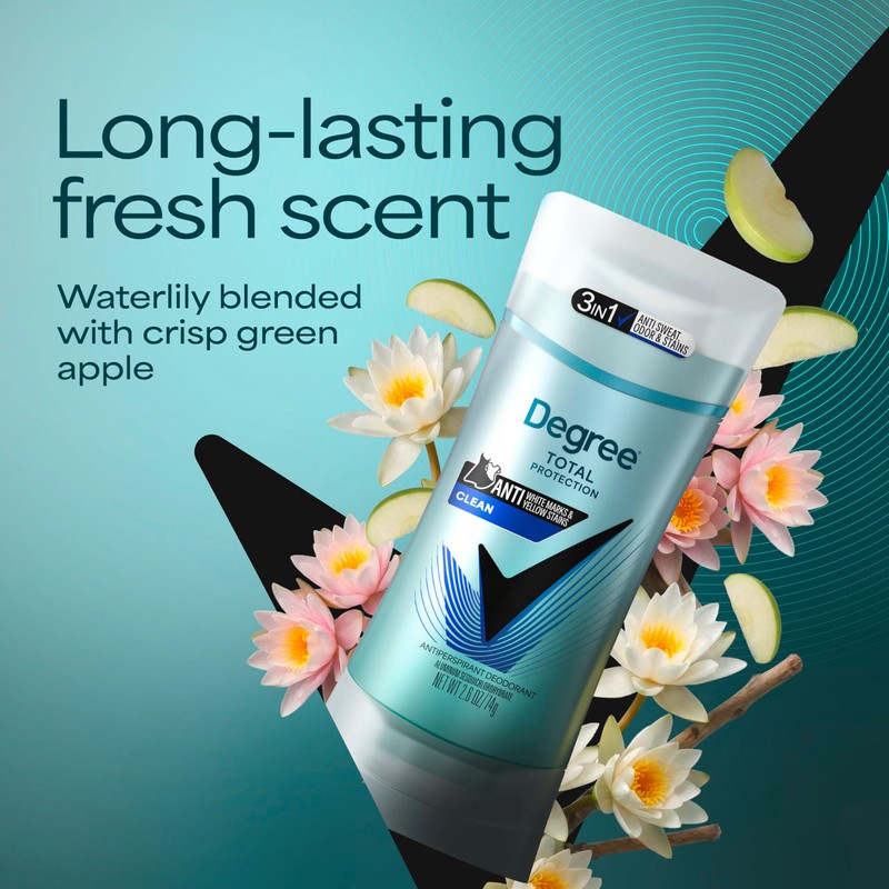 Degree Antiperspirant for Women Protects from Deodorant Stains Pure Clean