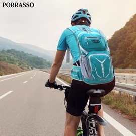 PORRASSO Hiking Backpack Waterproof Backpack 20L Lightweight Travel Backpack Hiking Backpack Daypack for Women Men Trekking Cycling Climbing Travel Sports, Green, L