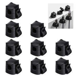 9 Pieces Desk Organizer, Cable Holder, Cable Organizer, Charging Cord Organizer, Wall Mount Bracket, Wall Remote Control Bracket (Black)