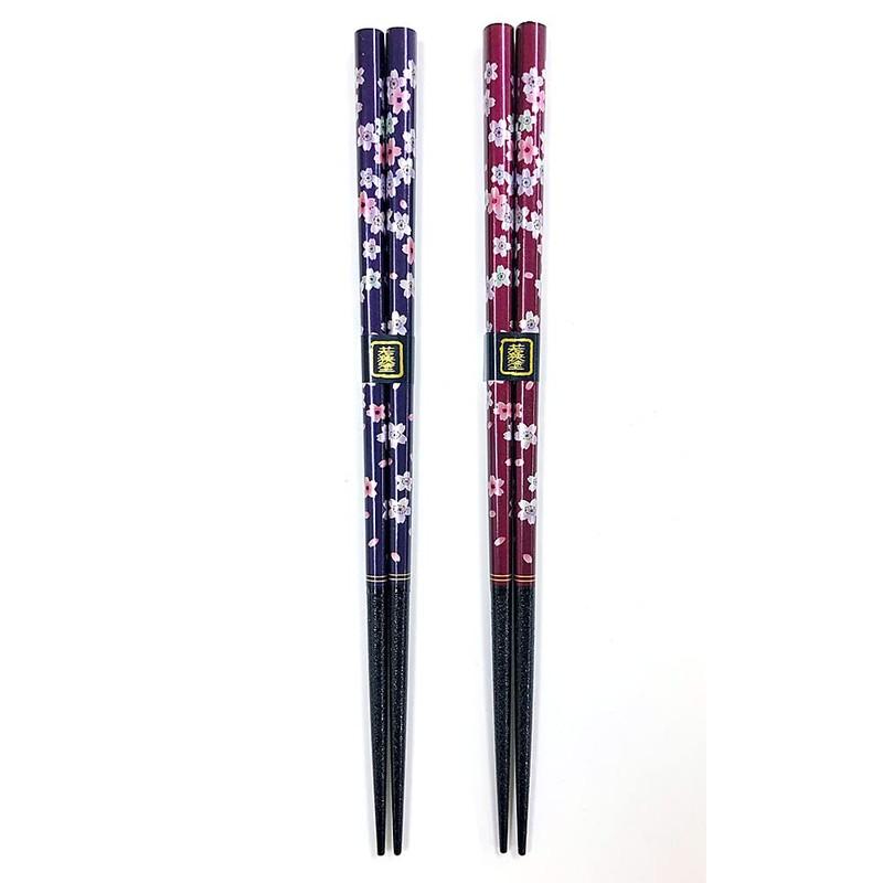 Couples Chopsticks Wasaika Chirashi Navy Blue, Vermilion, Dishwasher Safe Design,