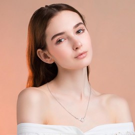 Jrêveinfini Infinity Heart Necklace Women's 925 Silver Mother Daughter Chain Mum Necklace Teenager Girls Girlfriend Gifts for Women Girls with Gift Box Adjustable 45 + 5 cm, Sterling Silver Cubic