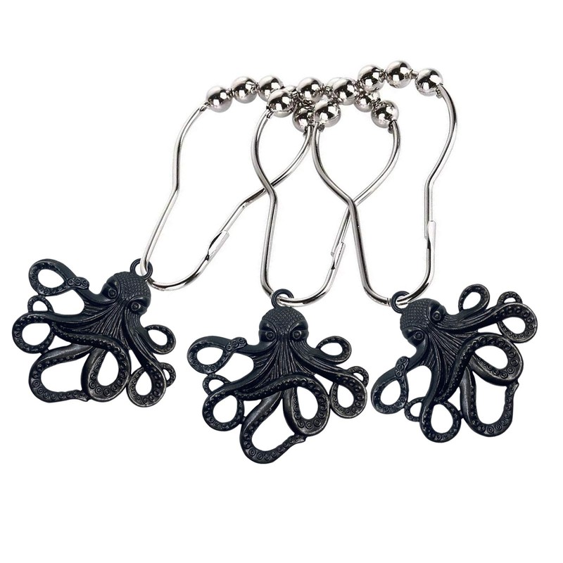 ZILucky Set of 12 Octopus Shower Curtain Hooks Decorative Home